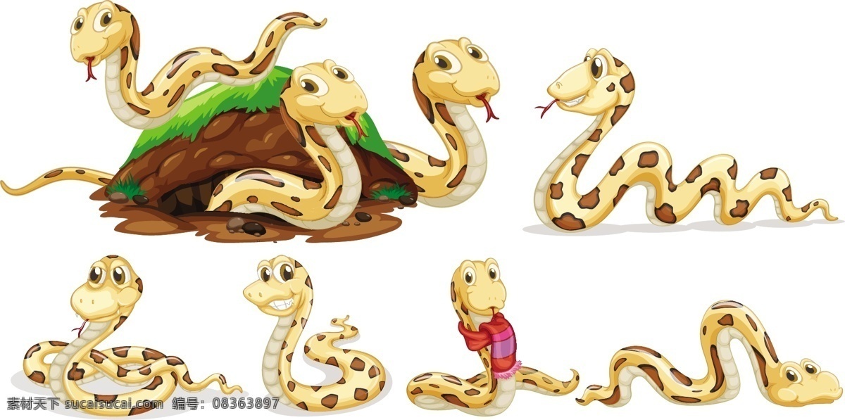 卡通蛇 蛇 动物 蛇类 卡通 可爱 蛇素材 蛇年 卡通设计