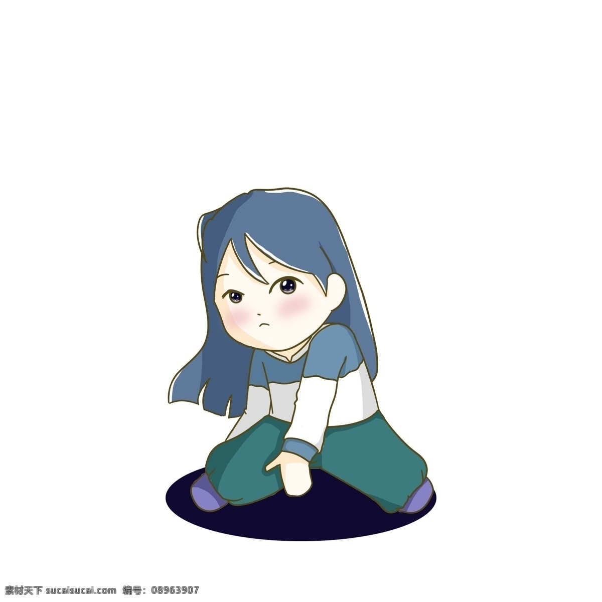q 版 女生 元素 商用 卡通 可爱 萌系 人物