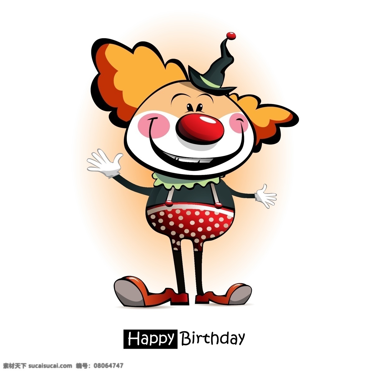 小丑 生日贺卡 birthday eps格式 happy 贺卡 生日 矢量图 可爱 红 鼻子 矢量 节日素材 其他节日