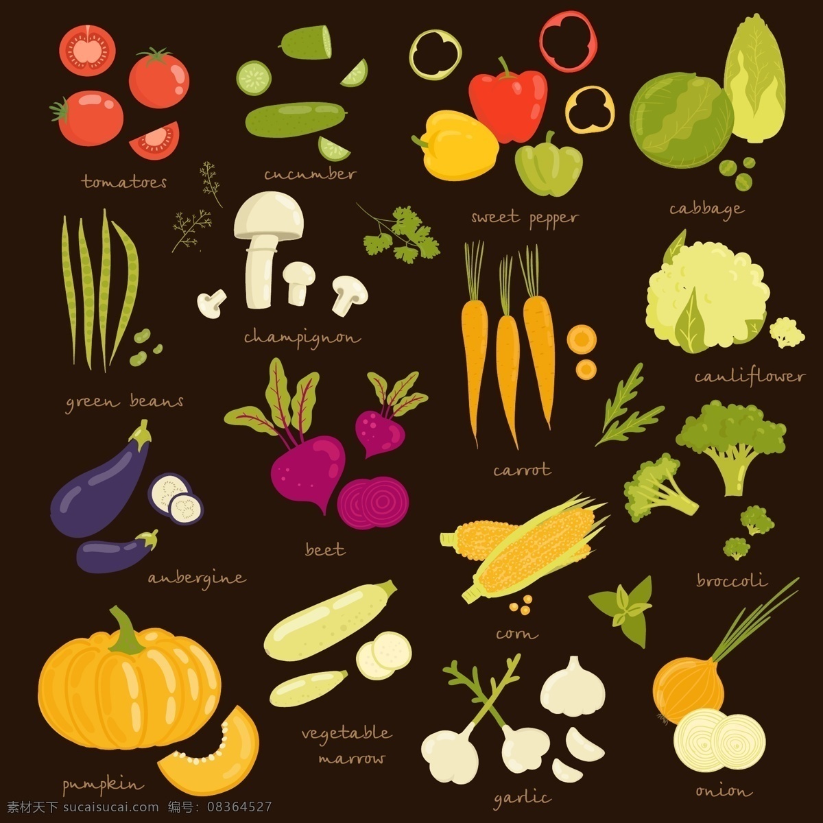 蔬菜水果 蔬菜 水果 植物 食物 黑色