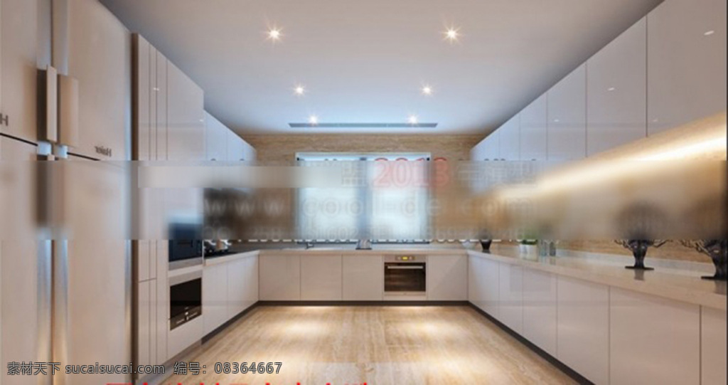 厨房 3d 模型 3d模型下载 3dmax 现代风格模型 白色模型 灰色