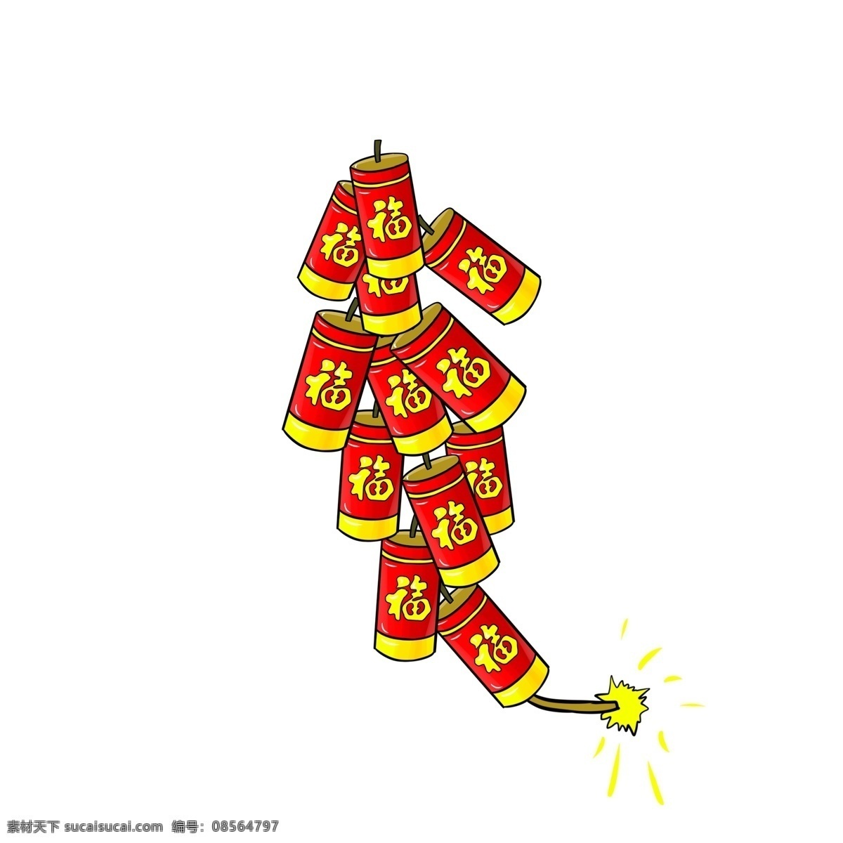卡通 手绘 新年 鞭炮 新春 喜庆 爆竹 炮竹 新年鞭炮 手绘鞭炮 红色 习俗 传统节日