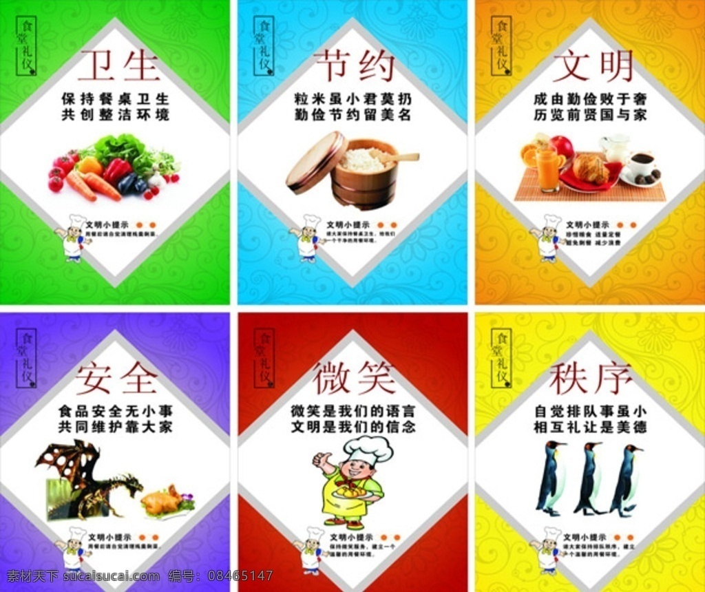 餐厅规章展板 餐厅展板 卫生安全 文明提示 节约 文明用餐 展板模板