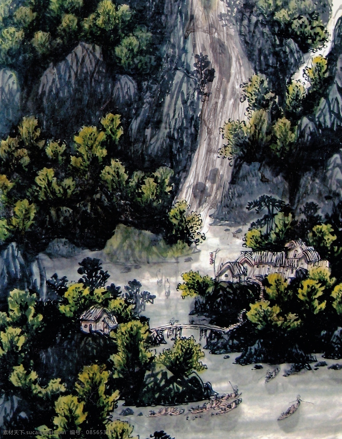 国画 花 绘画书法 流水 毛笔字 山 山水画 不断 情 设计素材 模板下载 树 诗 印章 文化艺术 装饰素材 雕刻 图案