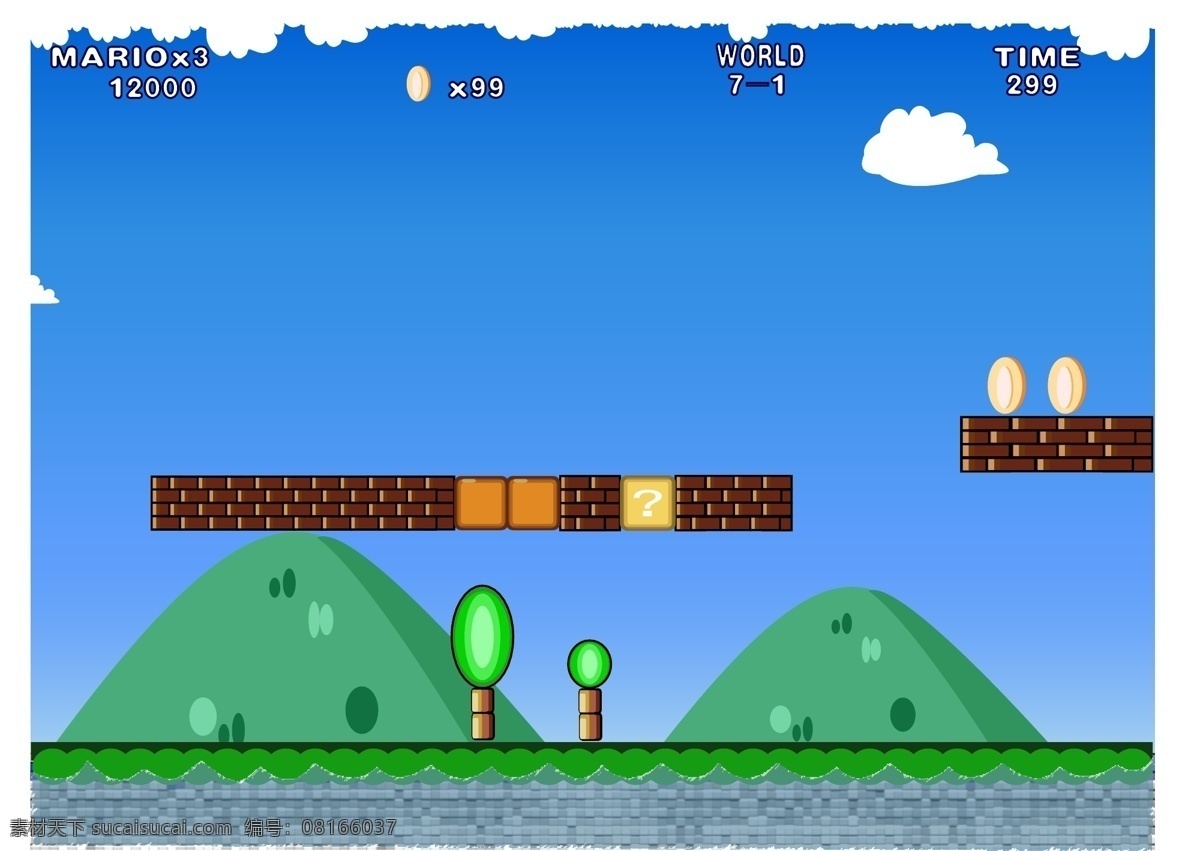 supper mario 超级 玛丽 超级玛丽 场景 其他矢量 矢量素材 矢量图库