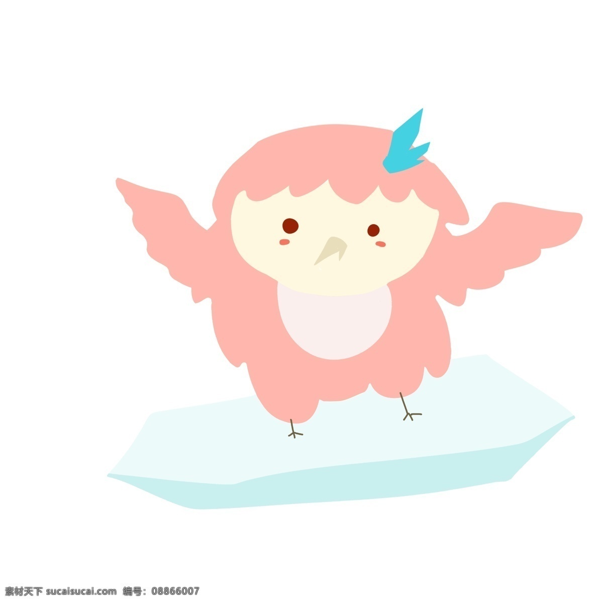 粉色 卡通 猫头鹰 小动物