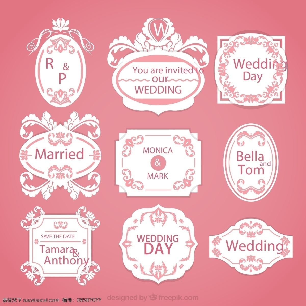 花纹 婚礼 标签 矢量图 格式 矢量 高清图片