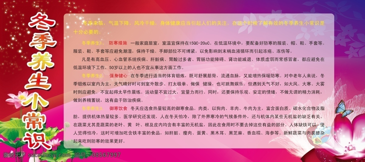 冬季饮食 荷花 蝴蝶 深紫色背景 星光 星光点点 psd源文件