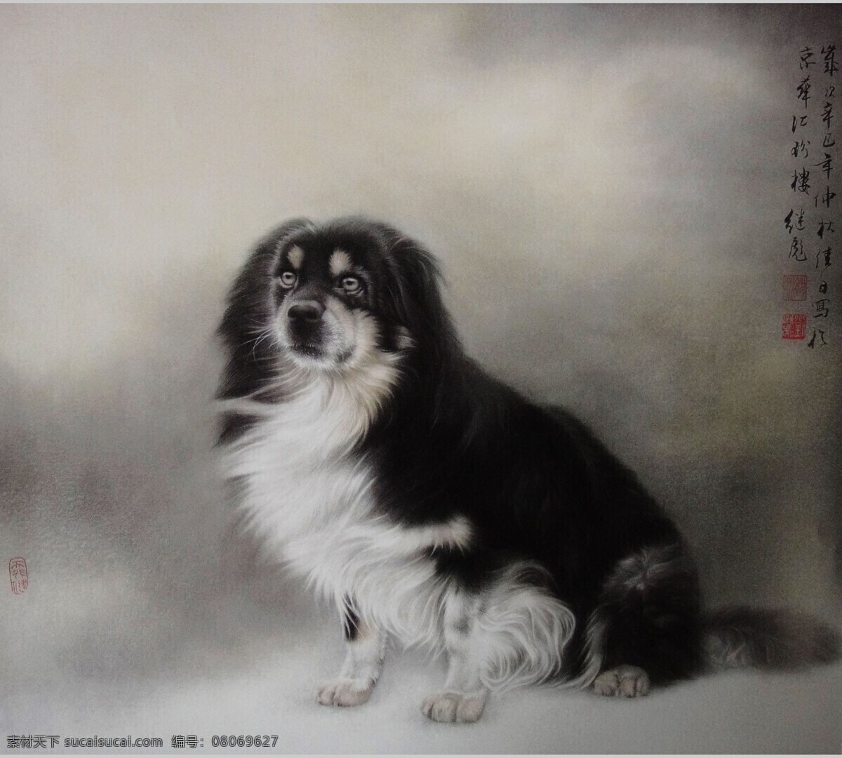 狗 国画 美术绘画 水彩 水彩画 威武 文化艺术 观赏 犬 观赏犬 猎犬 猎狗 中国画 写实 油画 家居装饰素材