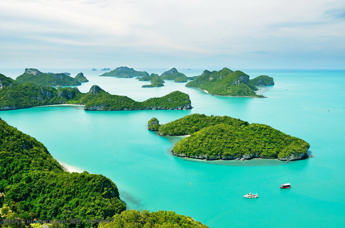 海岛 海湾 海洋 海景 大海 小岛 岛屿 下龙湾 泰国 美景 风光 景观 自然景观 自然风景