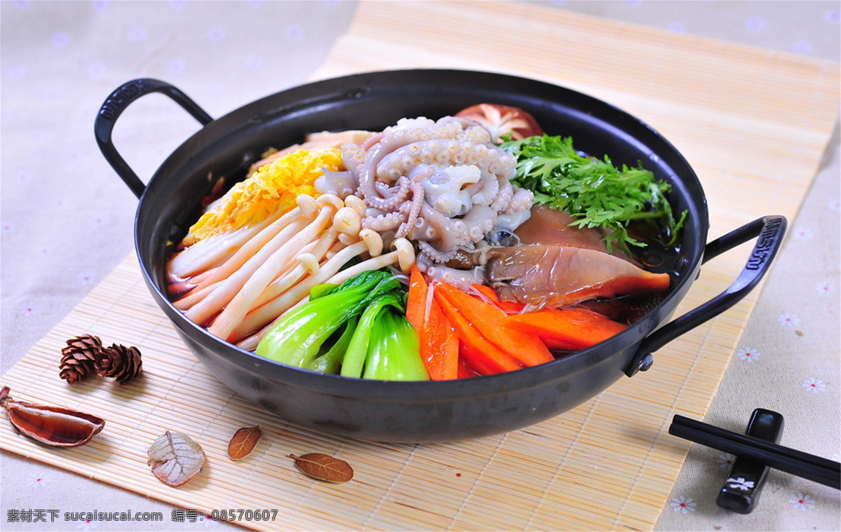 韩式 章鱼 火锅 韩式章鱼火锅 美食 传统美食 餐饮美食 高清菜谱用图