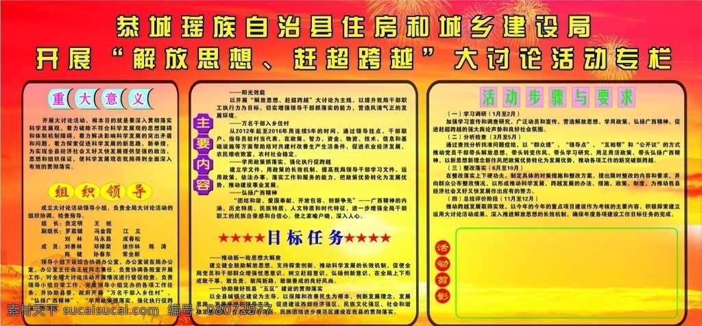 解放思想 赶超跨越 板面 矢量