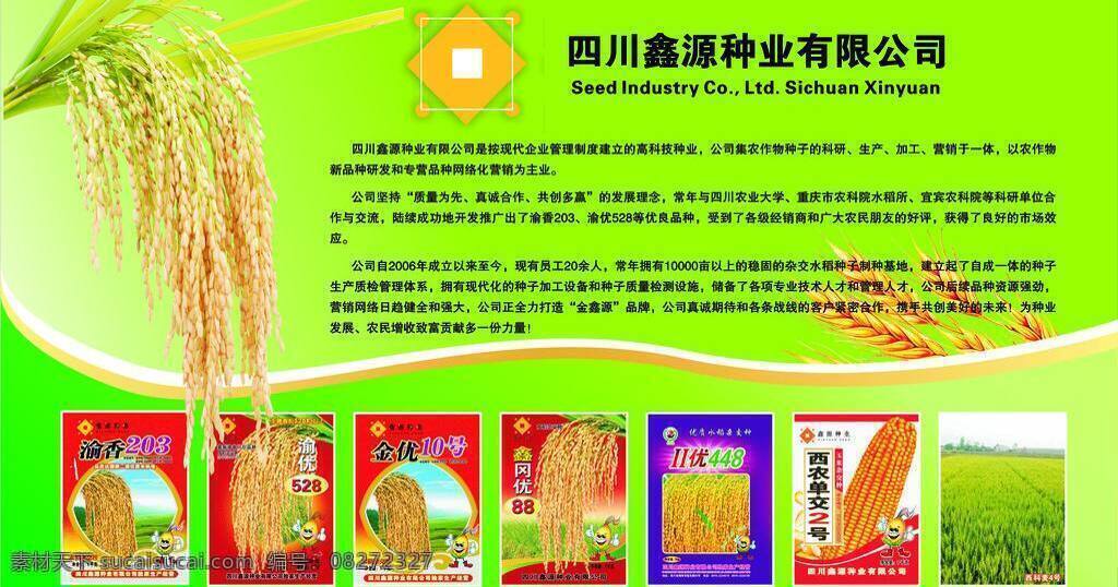 展板 dm宣传单 黄色 绿色 农业 农业展板 水稻 种子 水稻展板 矢量 矢量图 日常生活