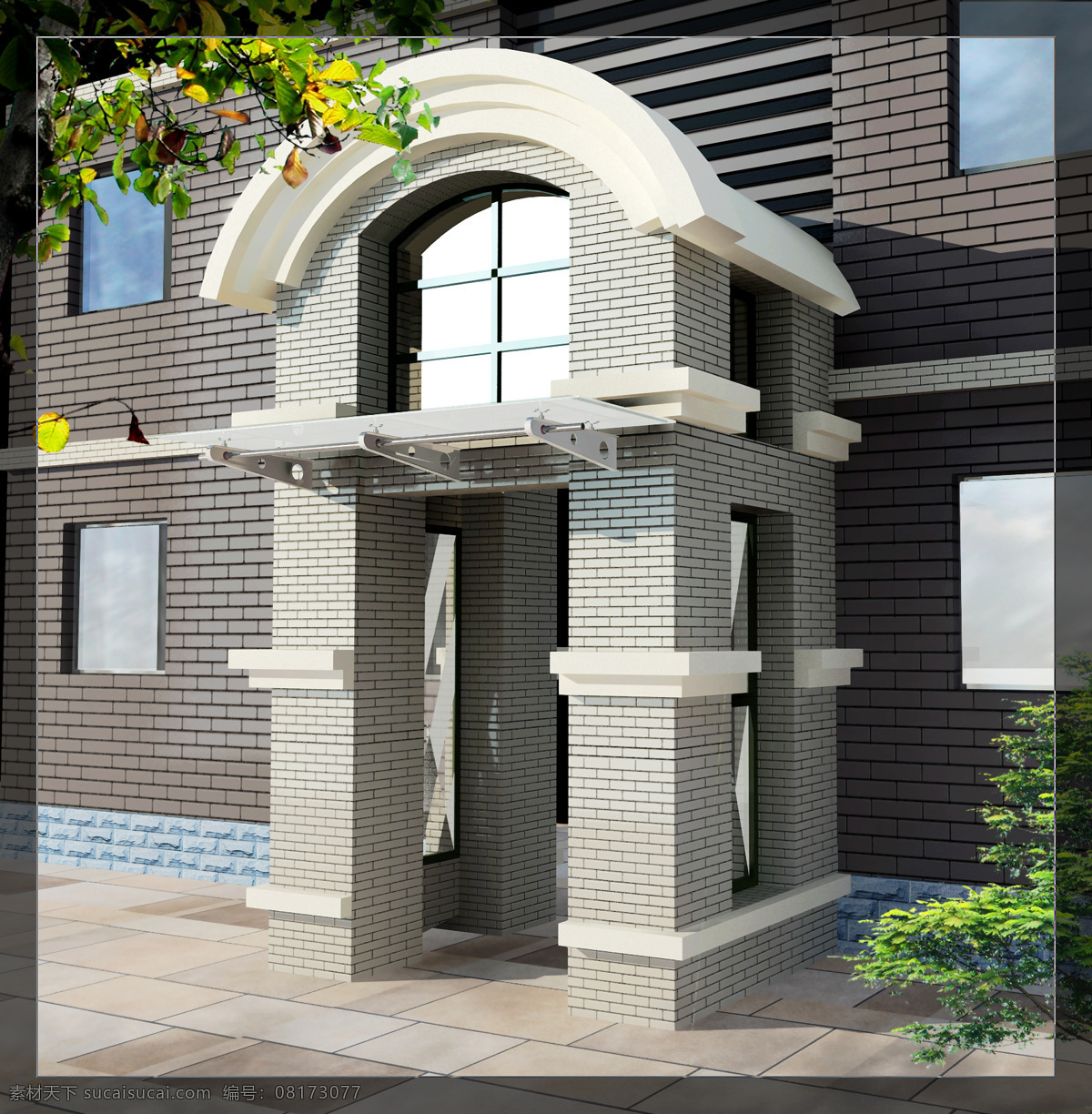 门 头 雨棚 3d 表现 贴图 材质