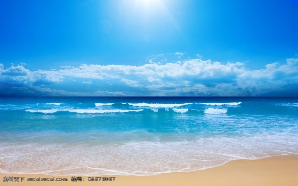 蓝天海滩 蓝天 海水 海滩 自然风光设计 自然风光 自然景观 自然风景