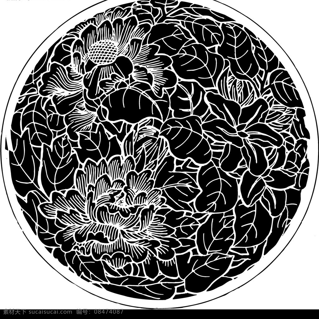 唯美牡丹花纹 牡丹　花纹 底纹边框 花纹花边 矢量图库