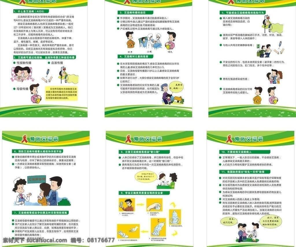 艾滋病 保健 卡通人物 卡通医生 生活百科 医疗保健 预防 预防艾滋病 展板 艾滋病预防 感染途径 控制政策 专栏 矢量 其他展板设计