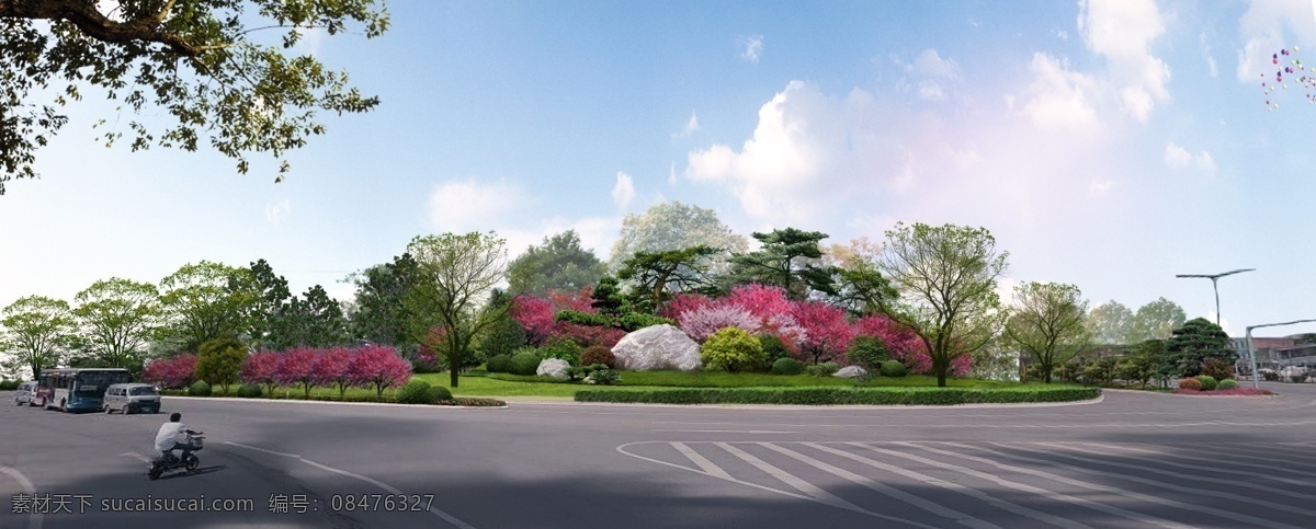 道路 端头 效果图 道路效果图 风景 合成