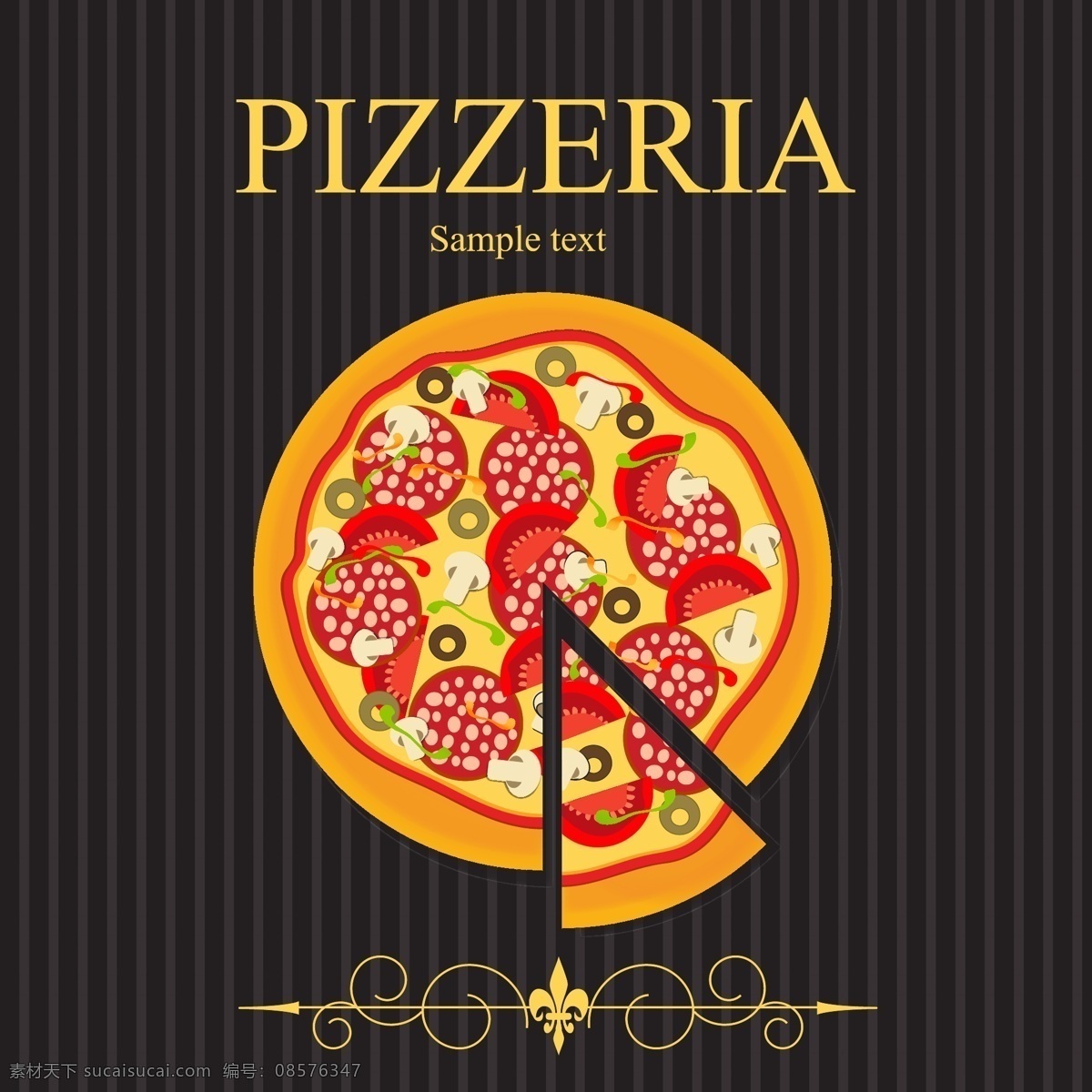 pizza 西餐 pop 背景 插画 花纹 卡通 食物 矢量素材 宣传画 矢量图 日常生活
