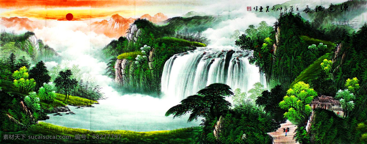 国画山水 山水 国画 山水画 写意山水 艺术绘画 文化艺术 绘画书法