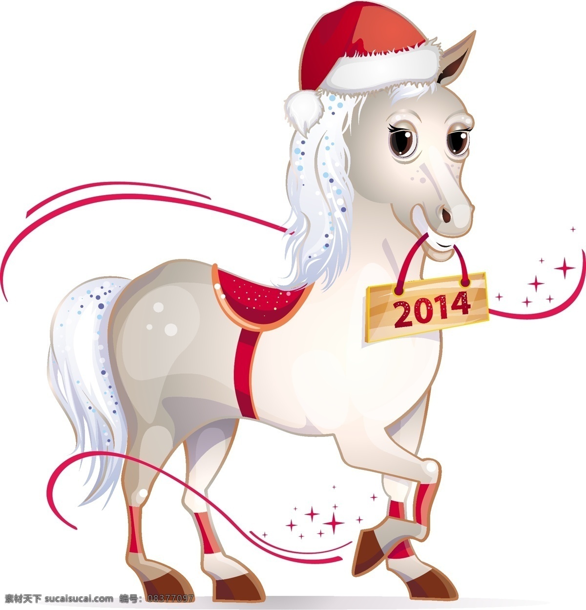 2014 马年 圣诞 卡通 卡片 矢量 可爱 设计素材 矢量素材 矢量图