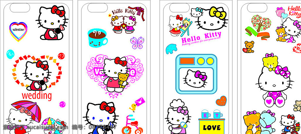 iphone6 彩绘 手机壳 kt猫 kitty猫 凯蒂猫 手机套 皮套 卡通 花朵 矢量素材 卡通设计 白色