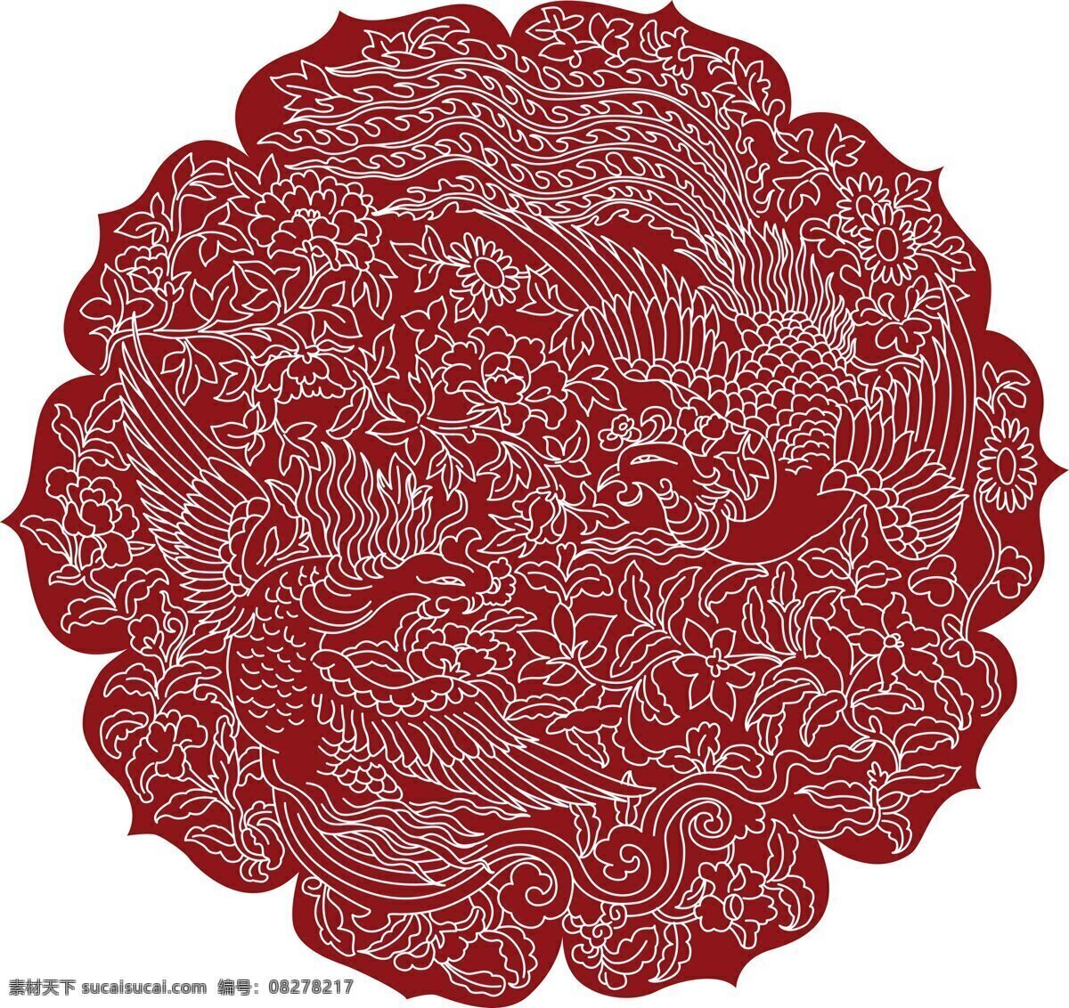 剪纸 艺术 插画 卡通 插图 传统艺术 图案 彩色 凤凰 剪纸艺术 文化艺术 传统文化
