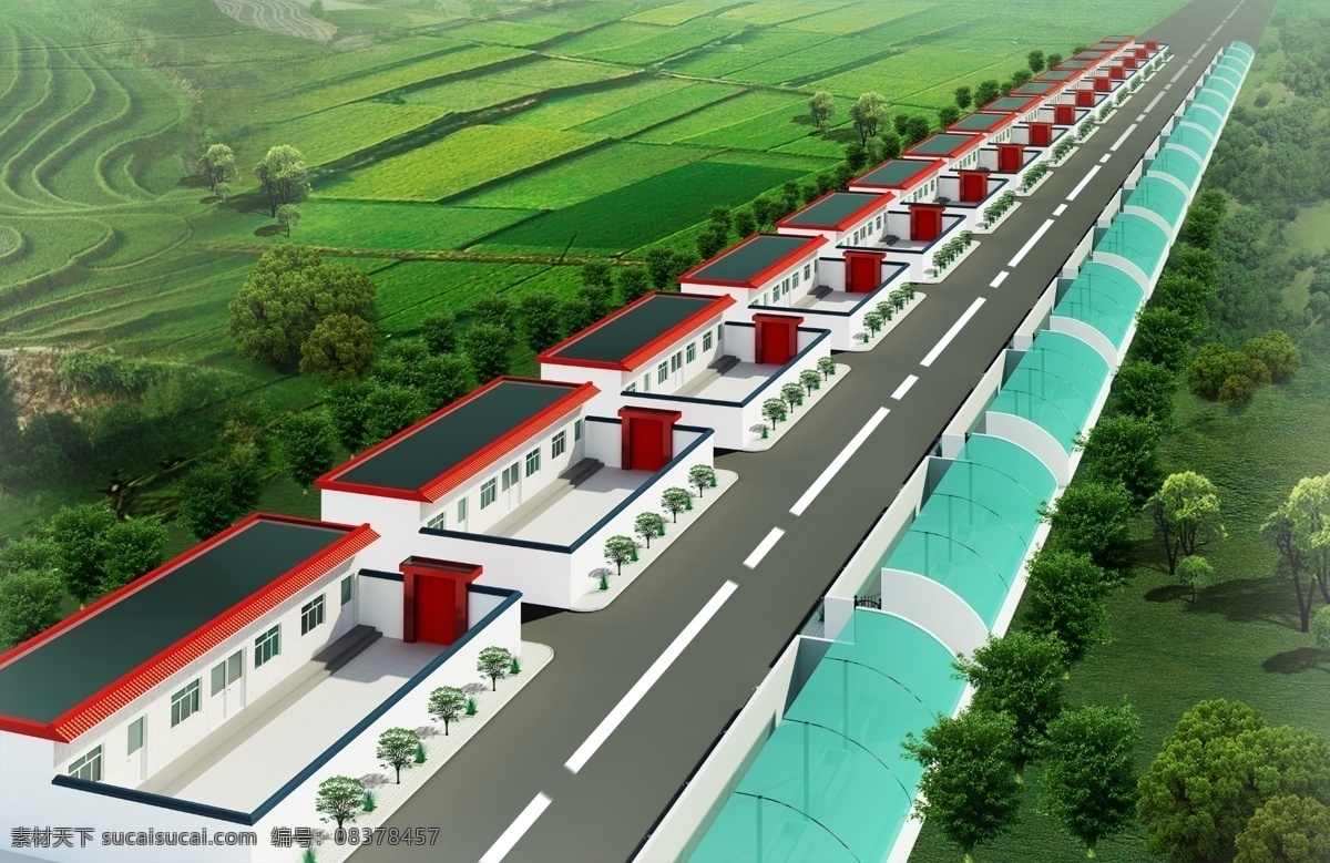 九 岔 易地 扶贫 效果图 易地扶贫搬迁 九岔村效果图 绿色