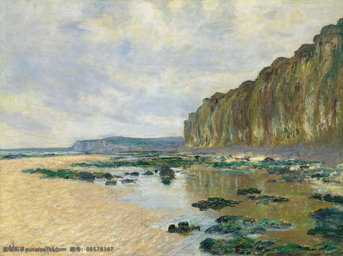 monet 风景 油画 装饰画 claude 莫 奈 oscar 法国 画家 克劳德 varengeville at tide low