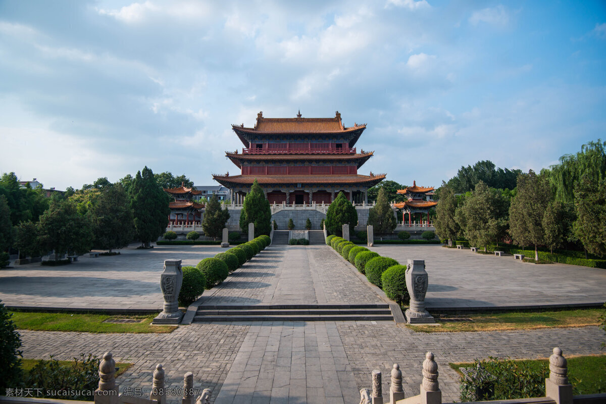 春秋楼 许昌 灞陵桥 河南 蓝天 绿树 白云 桥梁名称 清泥河 古建筑 旅游 国内旅游 旅游摄影
