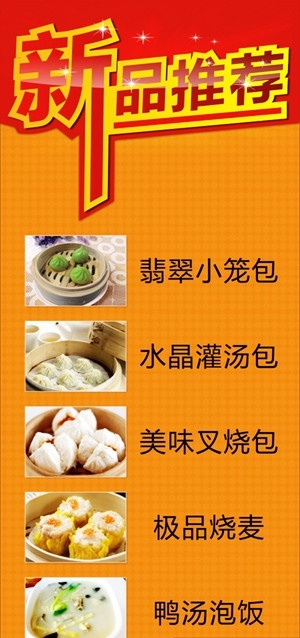 新品推荐 新菜推荐 x展架 展架 展板模版 菜单 菜品x展架 易拉宝 美食 食物 美食海报 矢量 展板模板