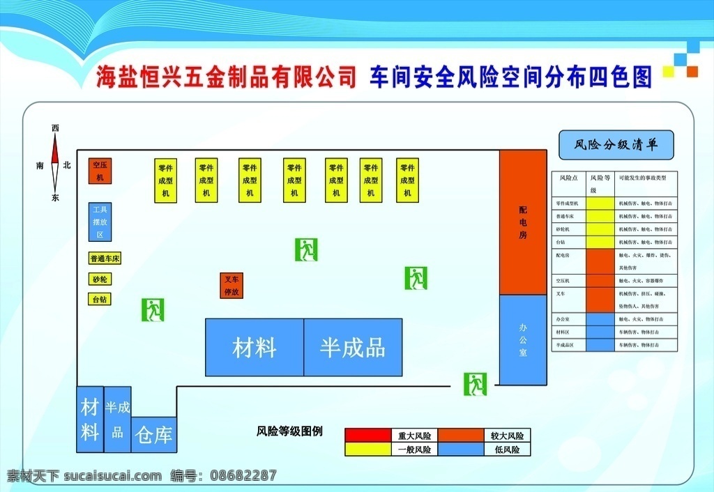 安全 风险 四 色 图 车间 厂区 四色图