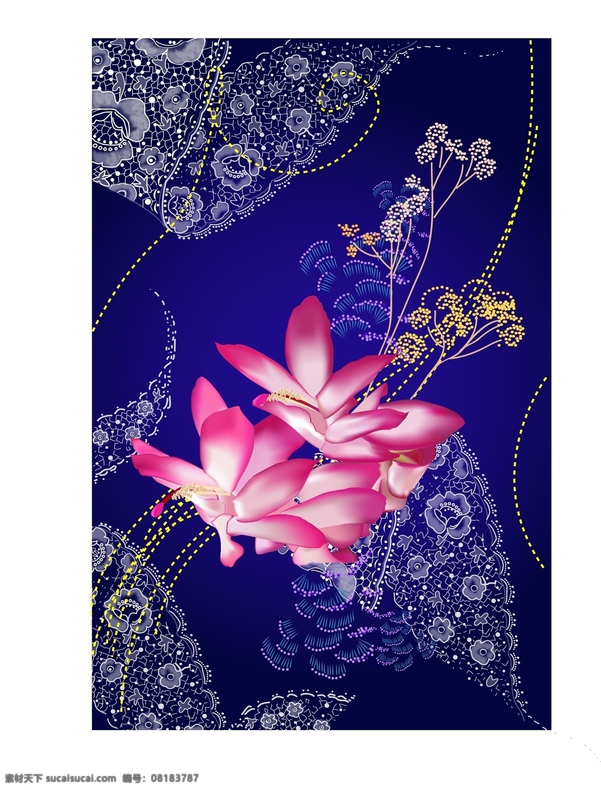 中国 古典 花纹 背景 荷花 花卉 模板 设计稿 素材元素 图案 中国风 源文件 矢量图