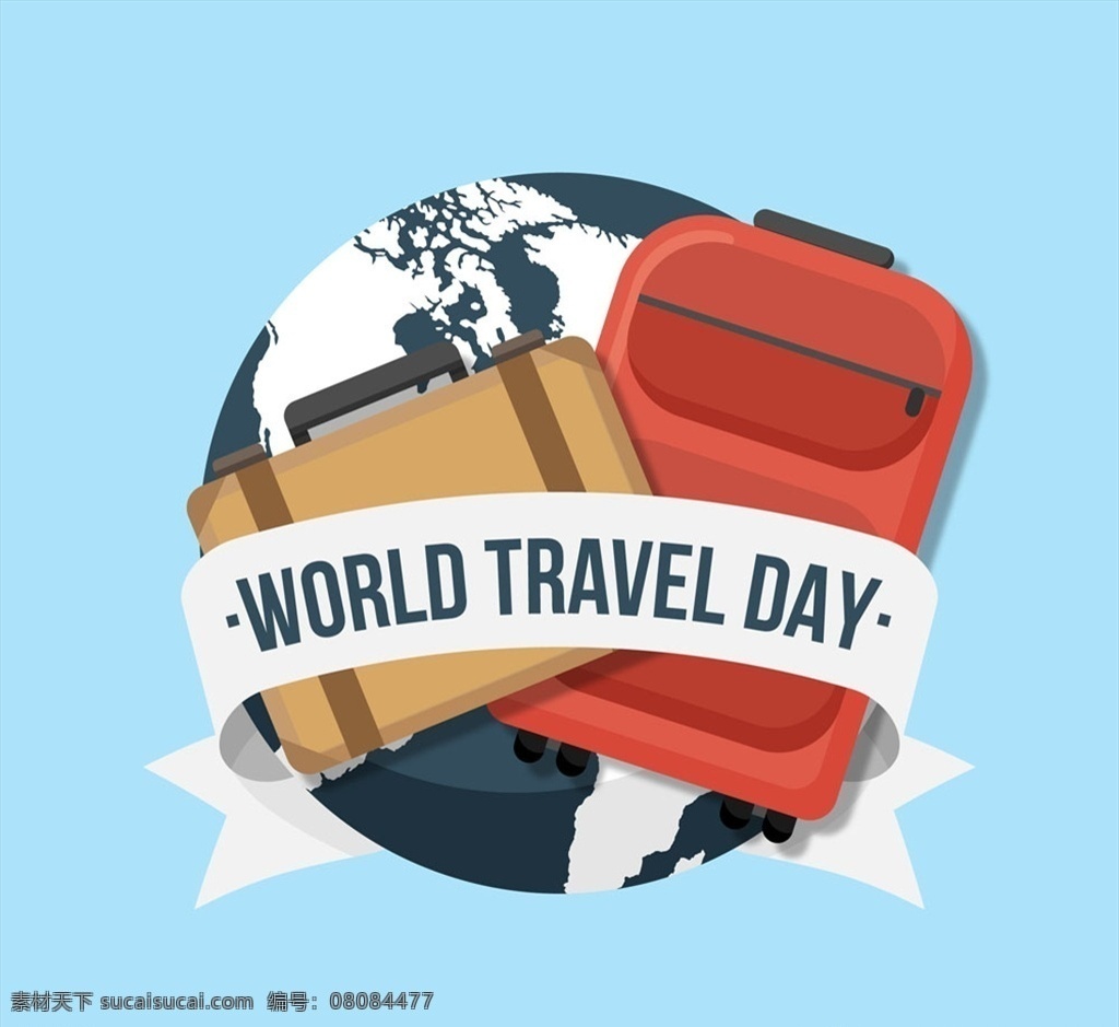 创意 世界 旅游 日 地球 行李箱 矢量 world travel day 世界旅游日 环球旅行 条幅 标志图标 其他图标