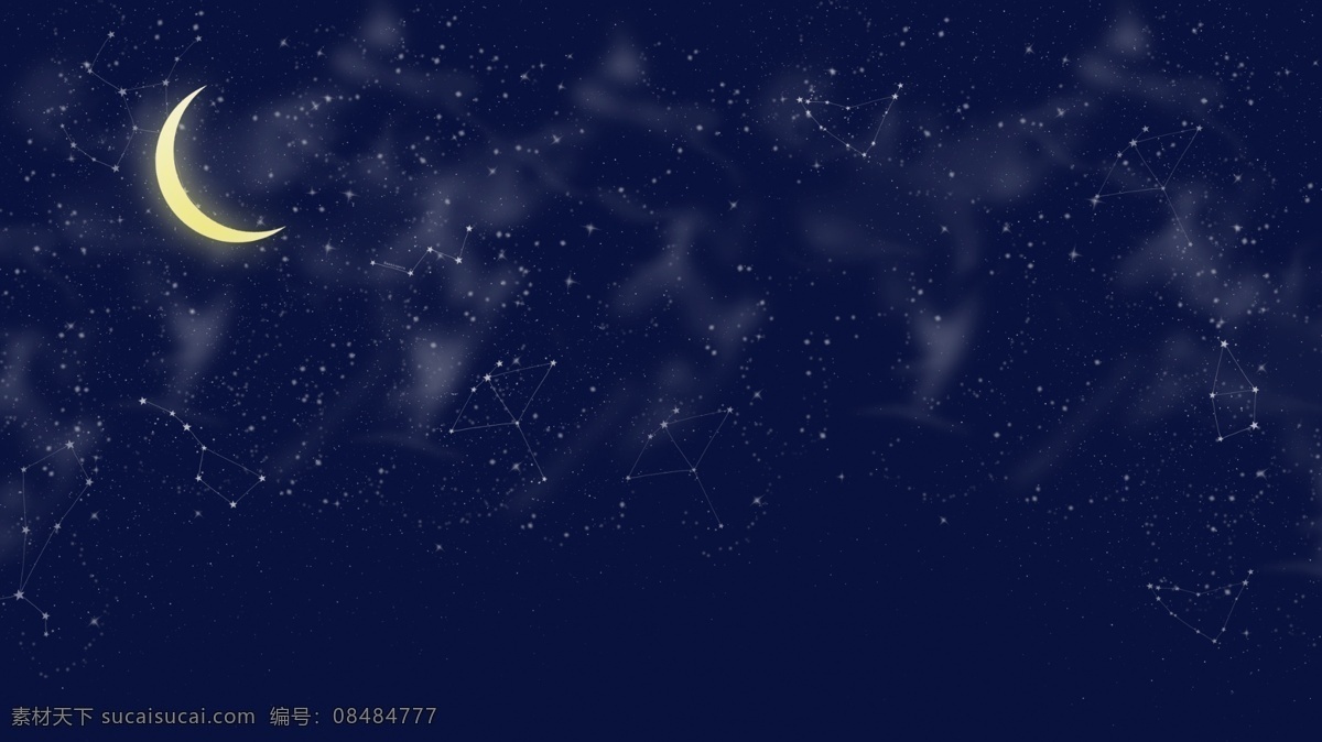 简约 星空 月亮 背景 图 星空背景 背景素材 卡通背景 插画背景 广告背景 psd背景 背景展板 手绘背景