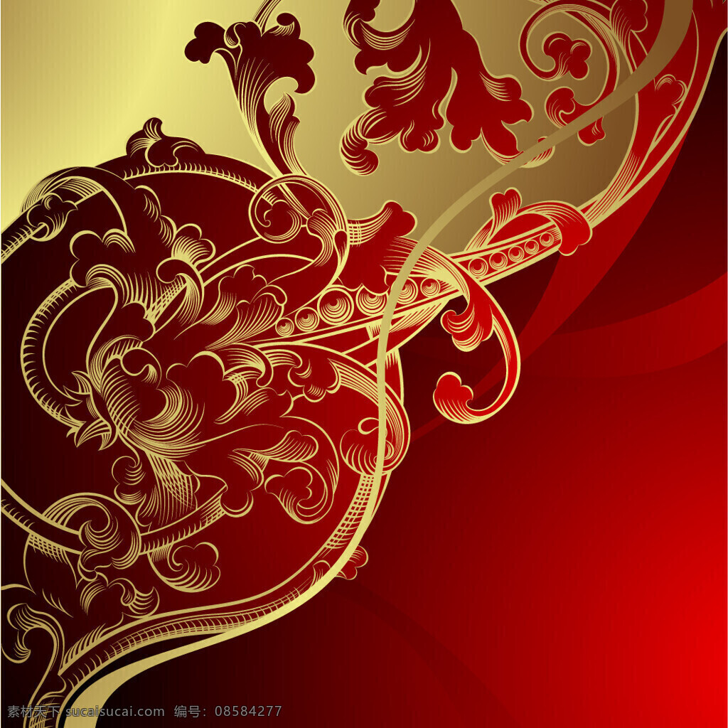 矢量 金色 高贵 底纹 底纹背景 高贵典雅 金色花纹 矢量图 花纹花边