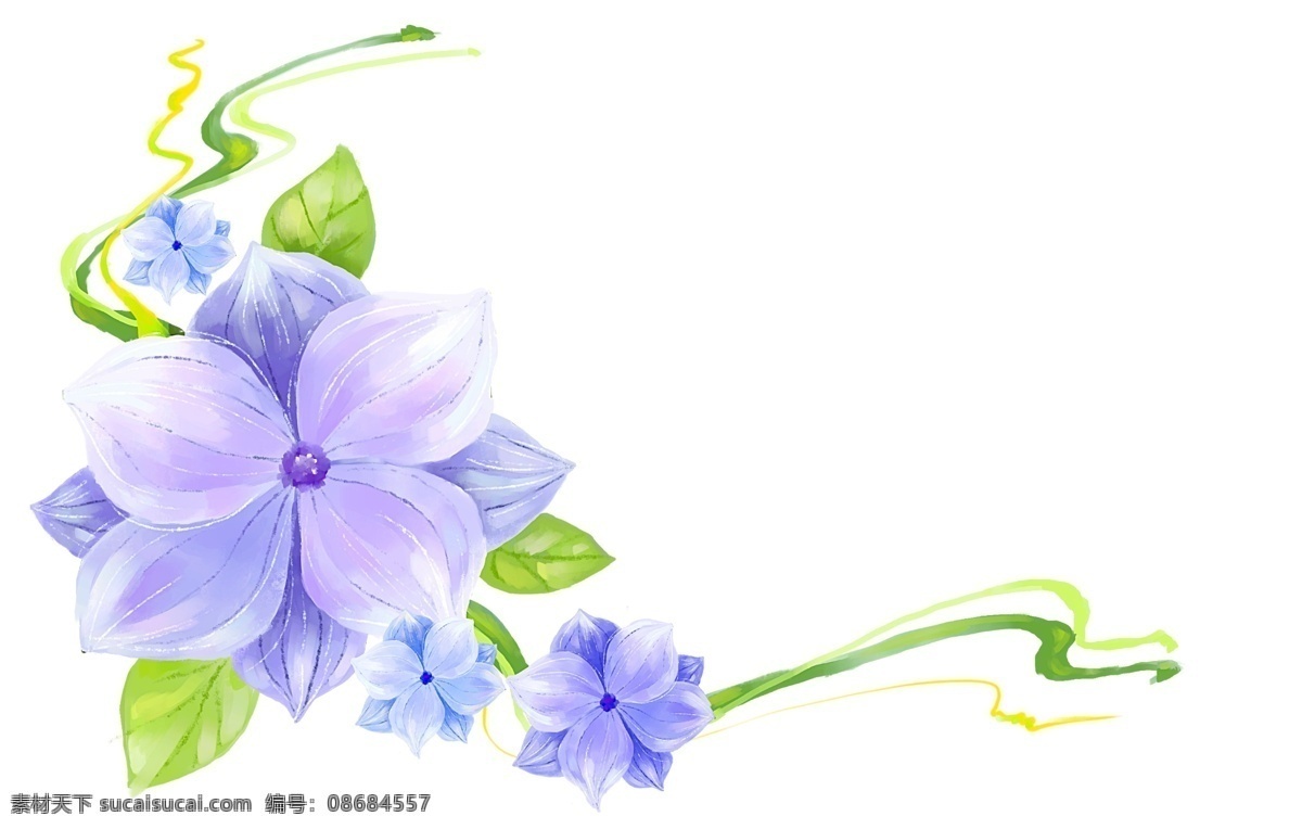 紫色 手绘 花 漂亮 紫色手绘花 psd源文件
