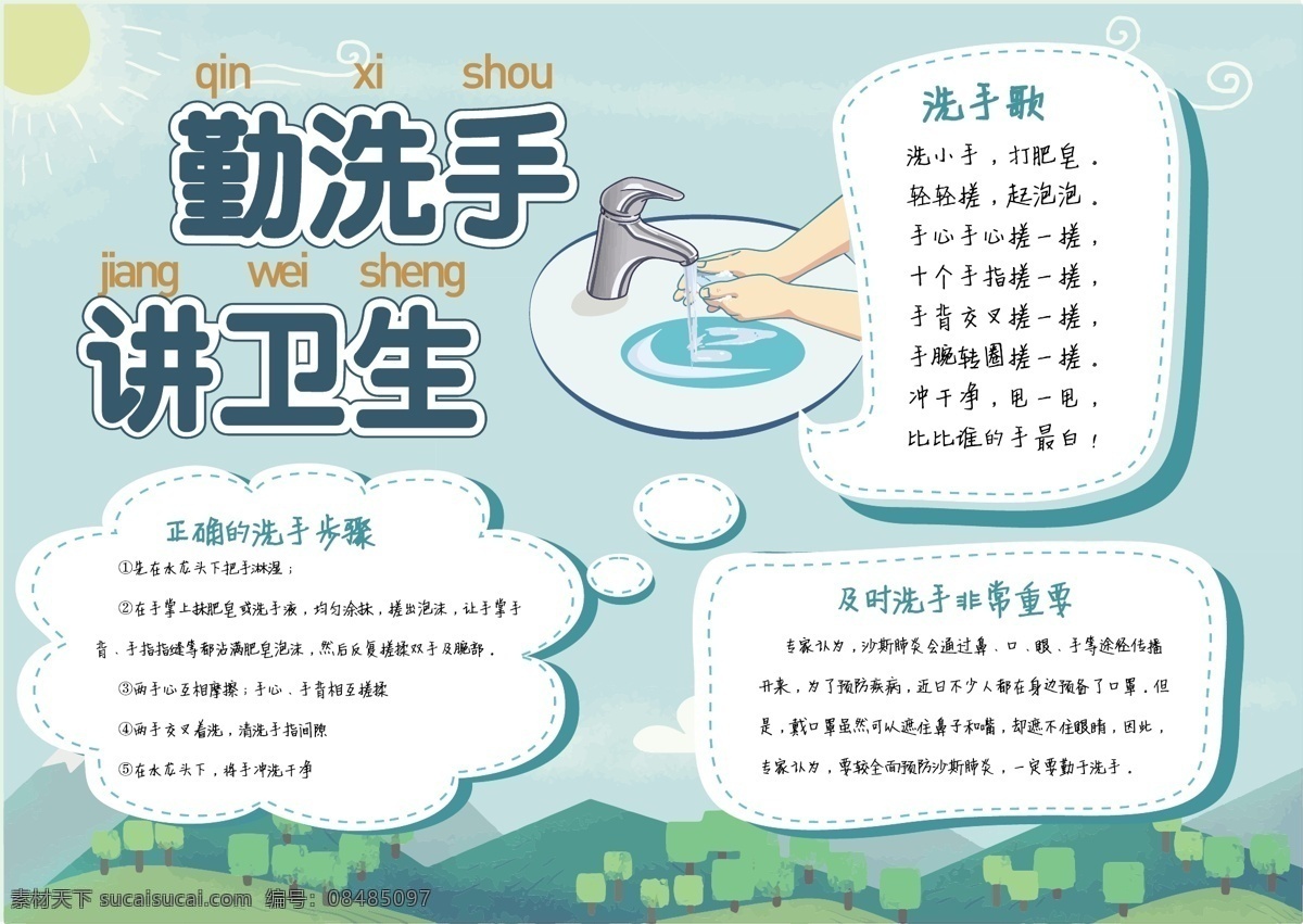 小报 边框 卡通人物 洗手 儿童手抄报 小学生 读书 手 抄报 学习手抄报 节日手抄报 阅读手抄报 校园手抄报 儿童 手绘 勤 讲卫生
