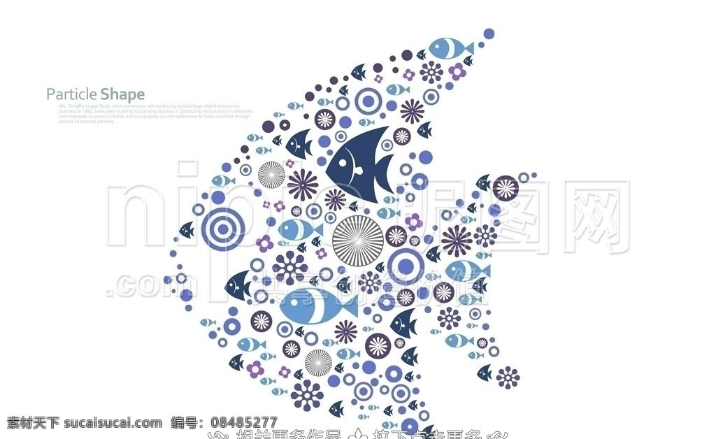 鱼图形 几何图形 方形 圆形 圆点 圆环 鱼 热带鱼 组合图形 拼贴图形 图形符号 拼贴几何图形 抽象海报 分层 源文件