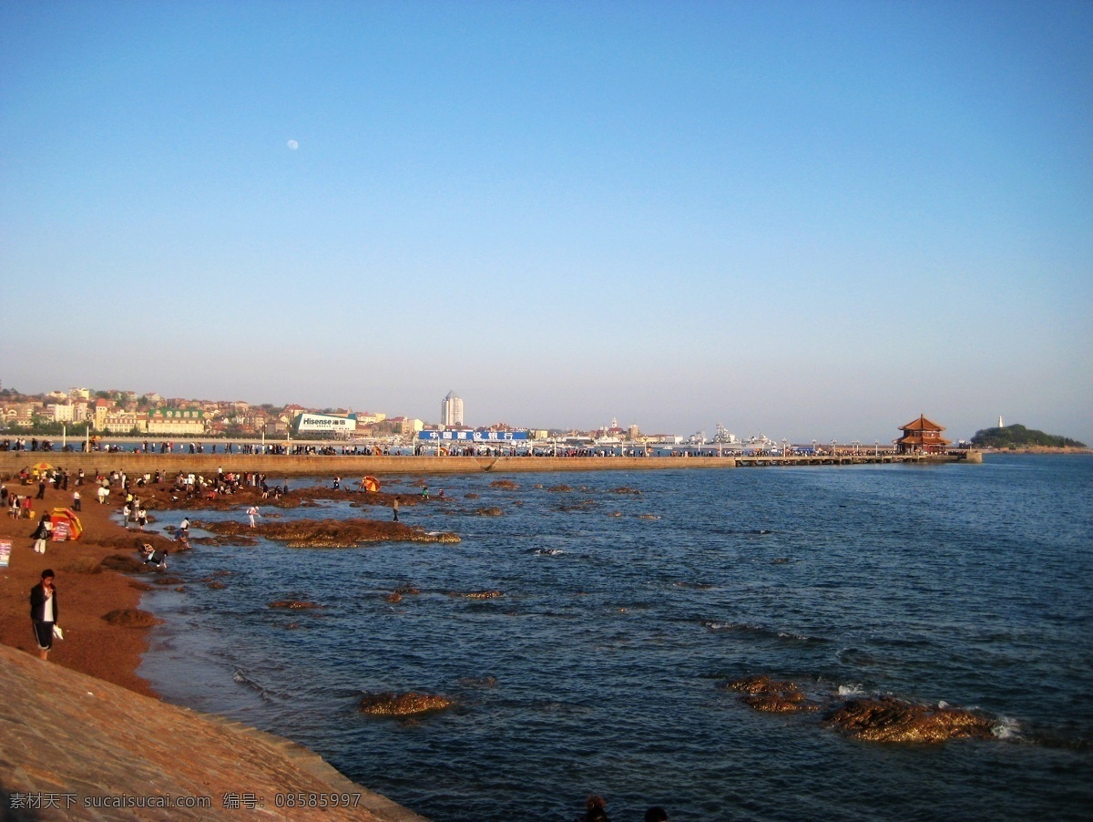 青岛 栈桥 夏日 午后 海滩 自然风景 自然景观 爱在青岛 psd源文件