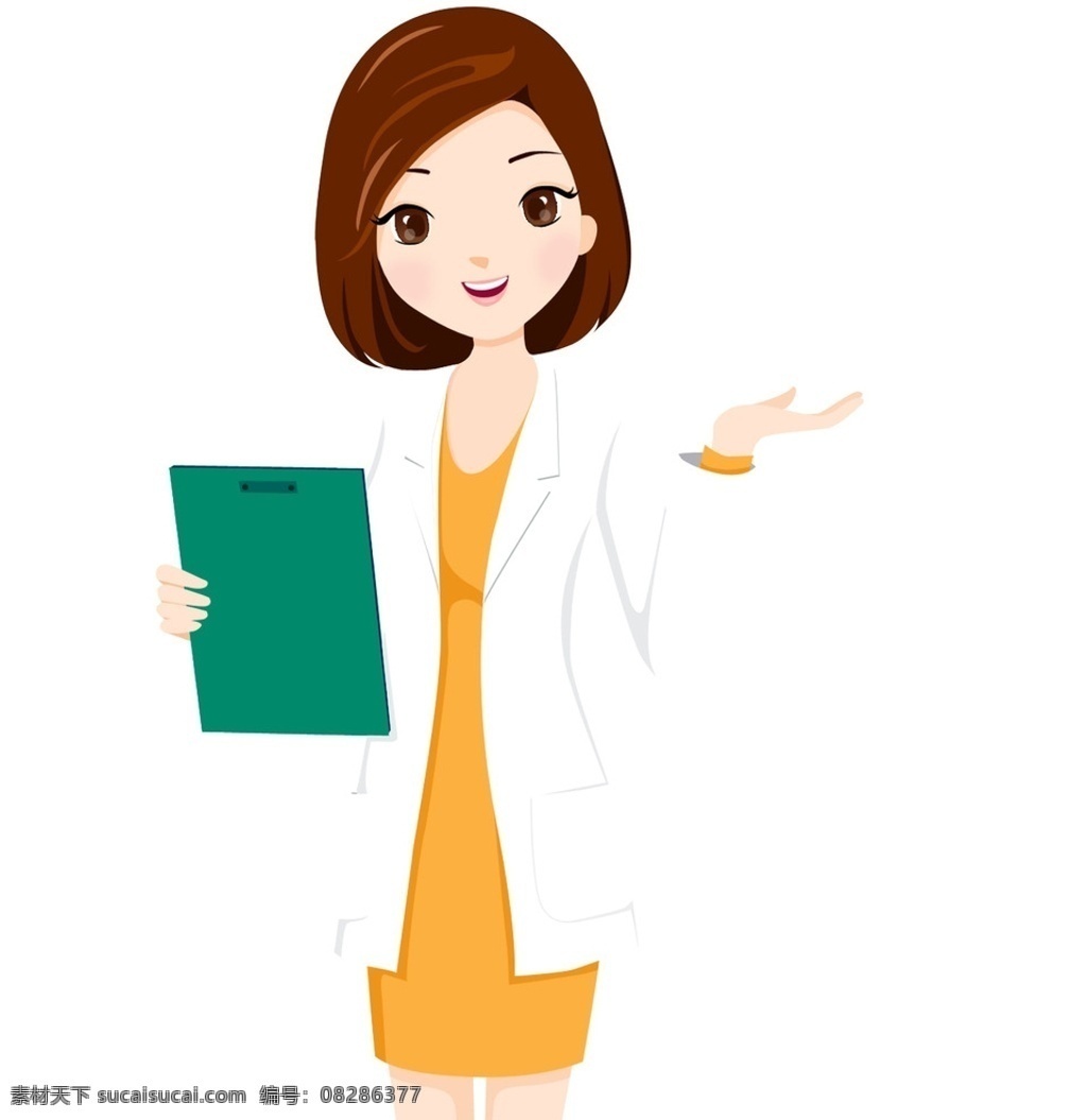 咨询师 白衣服 人物 女 短发 分层