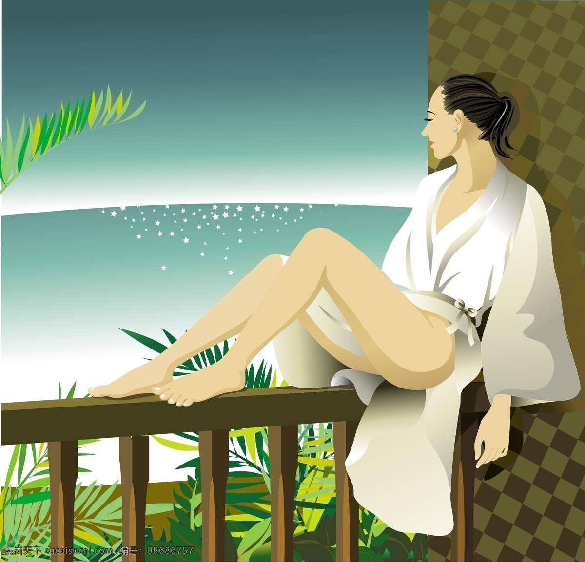 东方 spa 美容 矢量女人 矢量人物 东方spa 矢量图