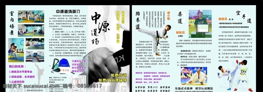 跆拳道 三折 柔道 空 空手道 简单 dm单页