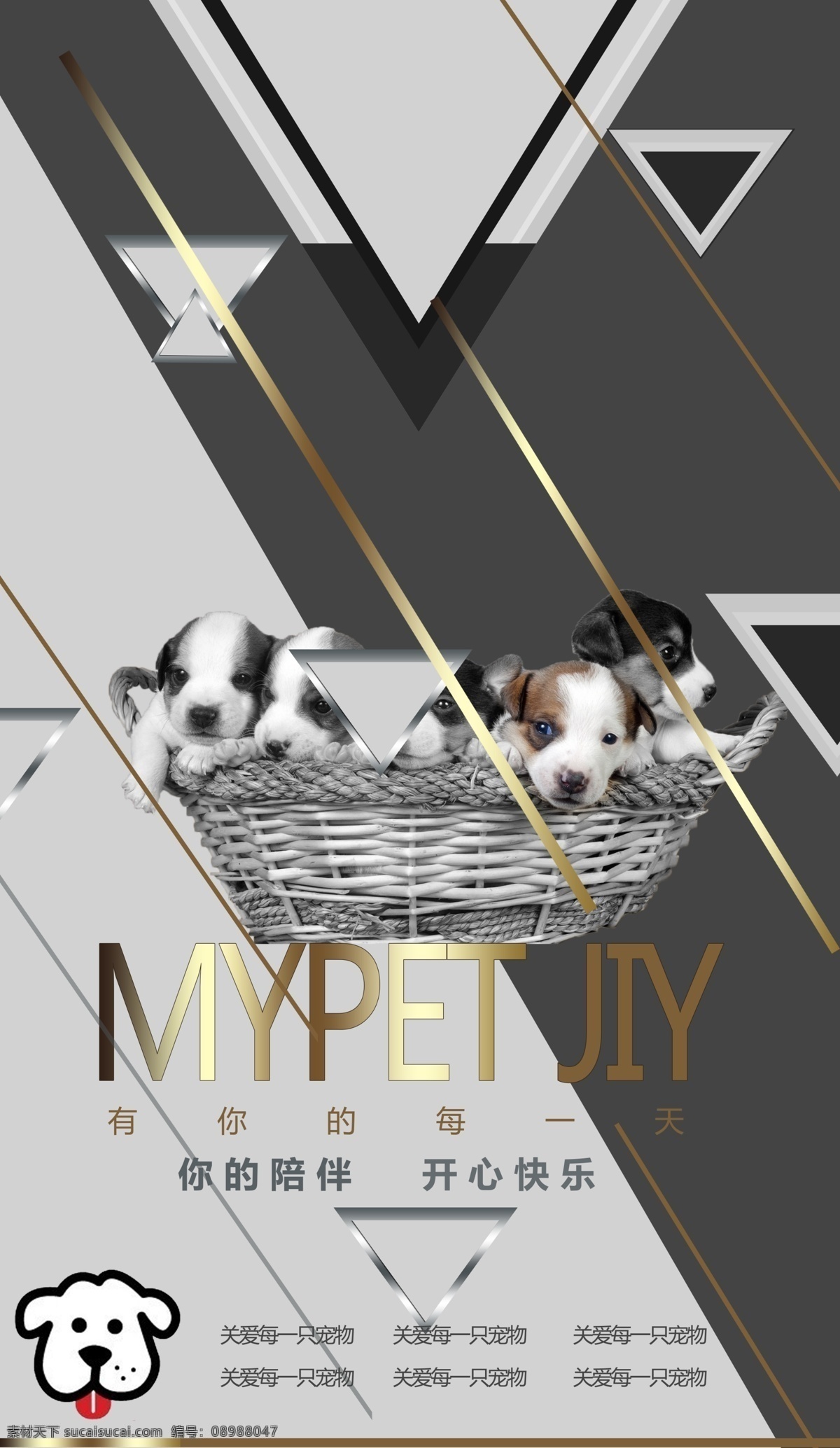 狗狗海报 狗狗 海报 创意 排版 金属 质感 pet 海报招贴设计 招贴设计 灰色