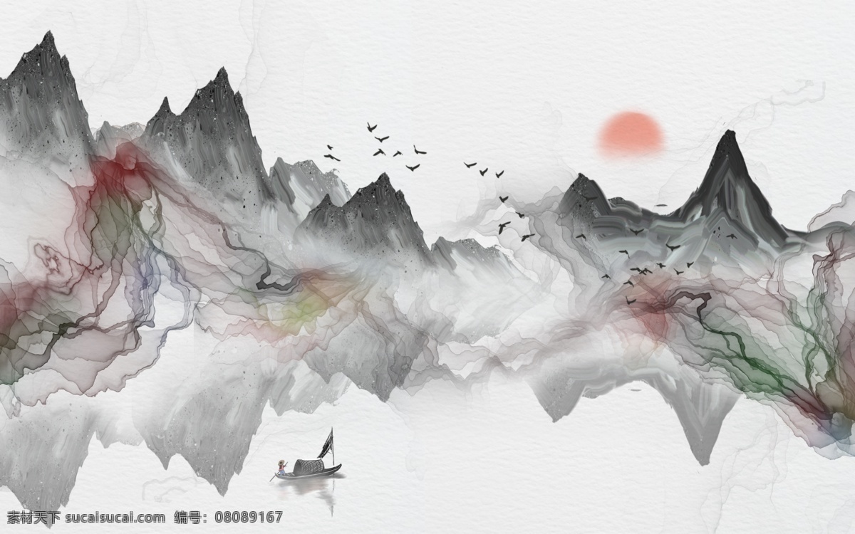 山水 创意 抽象 玄关 屏风 背景 电视墙 底纹