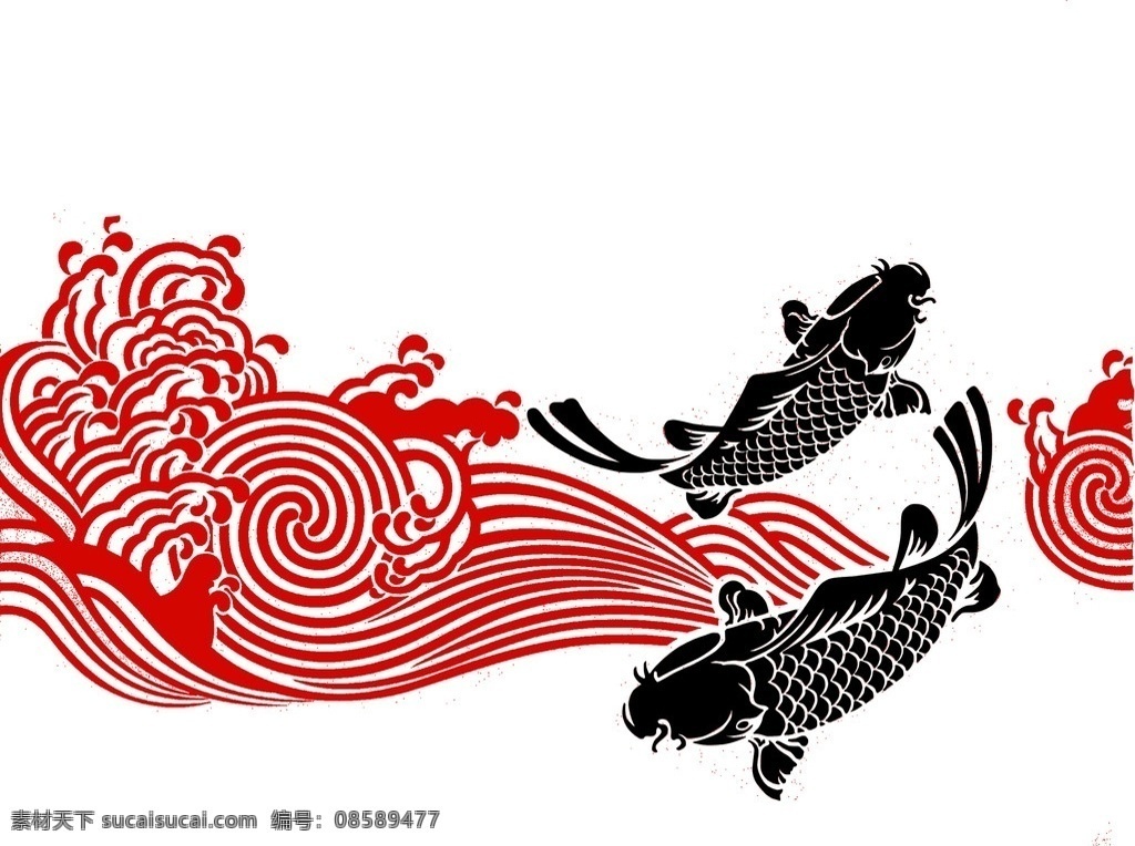 锦鲤 鱼 鱼跃龙门 金鱼 鱼类 生物世界 矢量