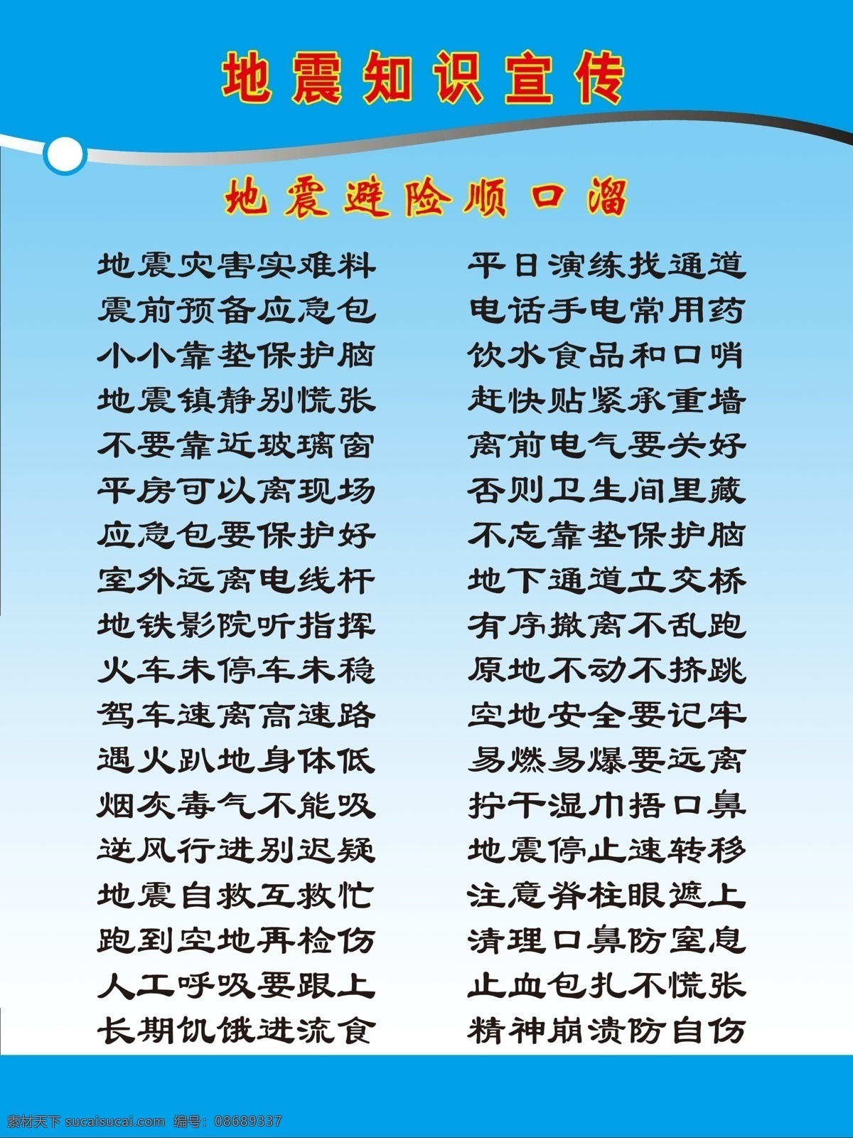 地震 地震展板 地震知识 广告设计模板 抗震 预防地震 源文件 展板模板 避险 顺口溜 展板 模板下载 其他展板设计