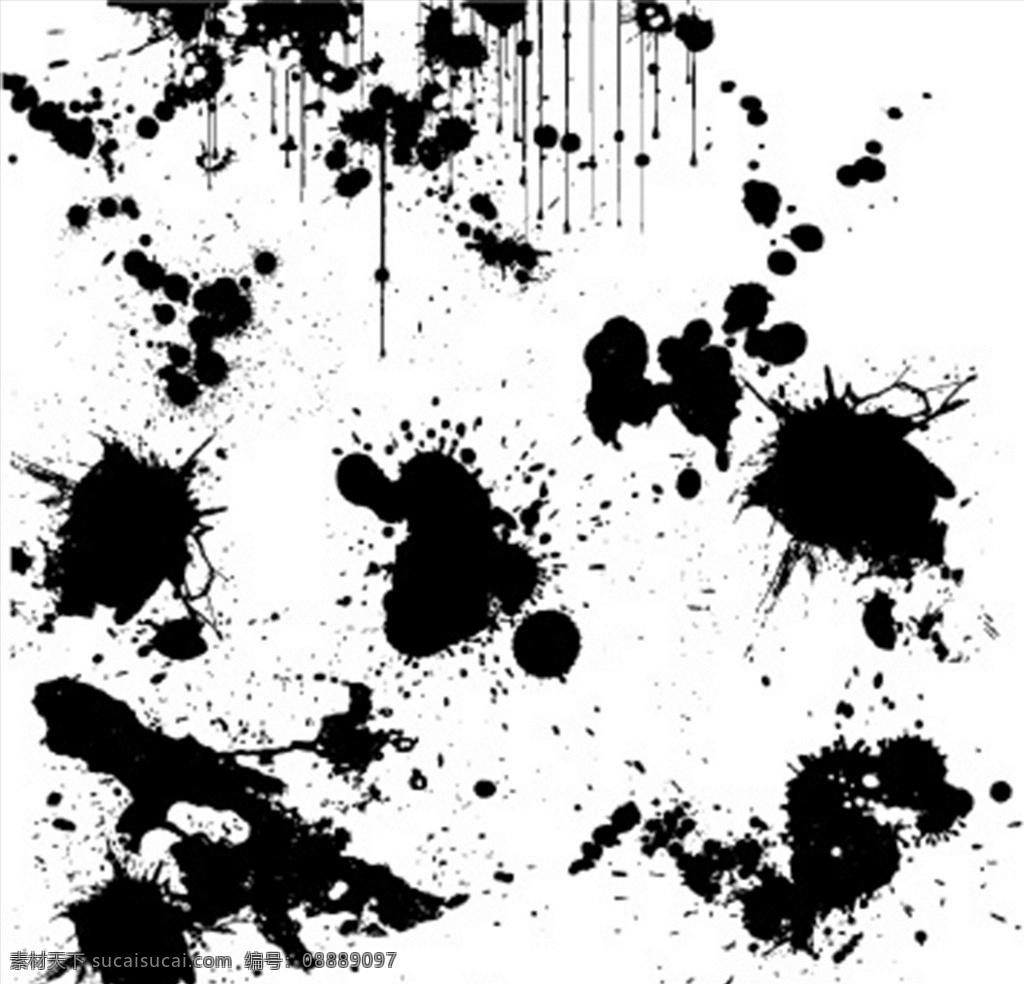 毛笔点 墨点 毛笔 笔刷 矢量 毛笔元素 水墨 文化艺术 绘画书法