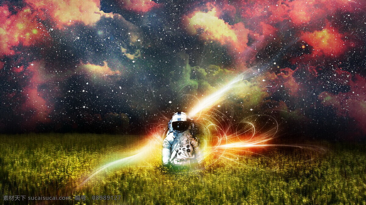 宇航员 壁纸 底纹 星空 炫彩 空气 天空 彩虹 乌云 背景底纹 底纹边框