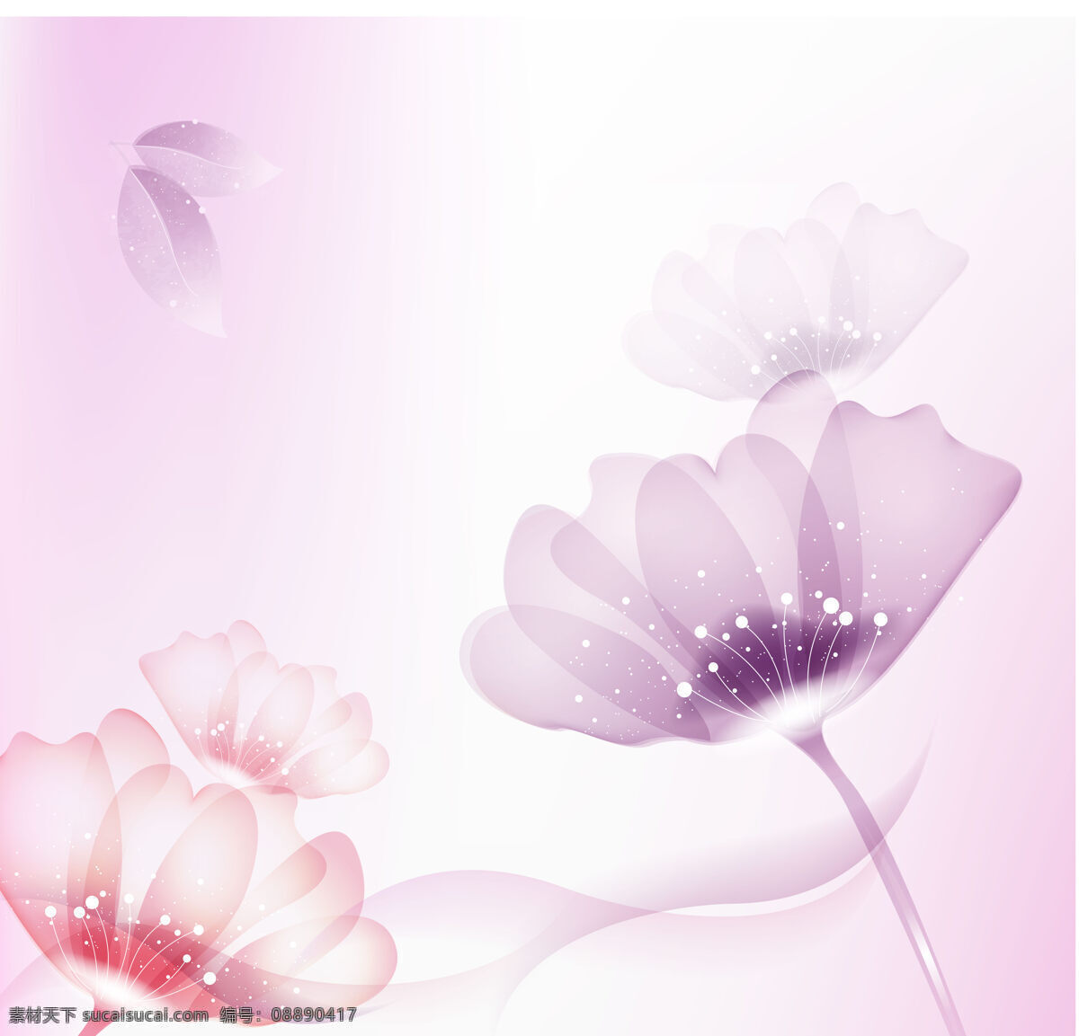 昙花摇曳 花 淡紫色 移门 移门图案 底纹边框